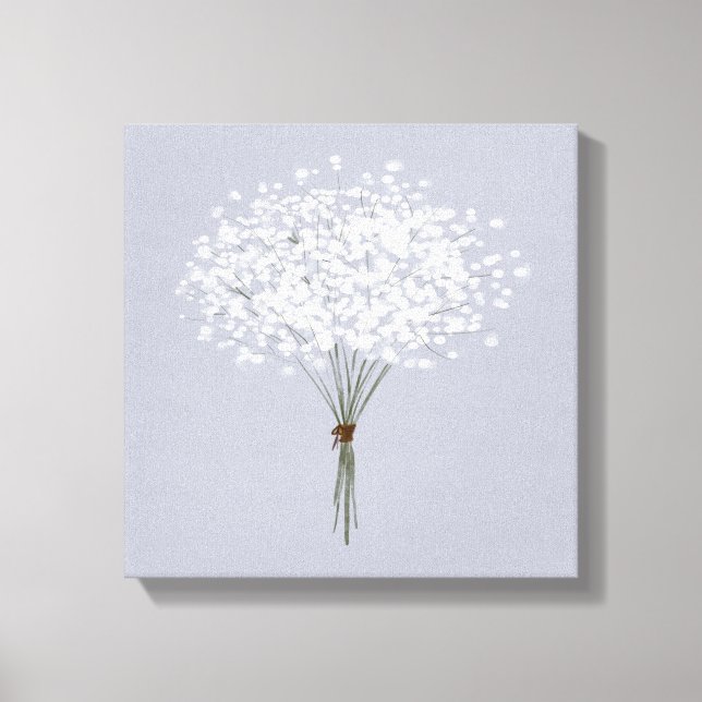 Silver Grey Background  Single Floral Bouquet Canvas Print (Front)