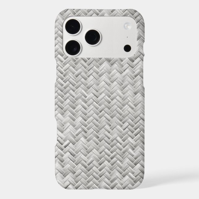 Silver Grey Basket Weave Geometric Pattern (Back)
