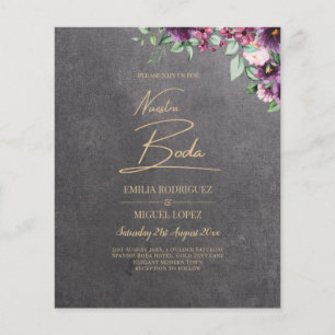Silver Grey Berry Floral Wedding Winter Fall Flyer