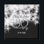 Silver grey black 30th wedding anniversary glitter magnet<br><div class="desc">Design</div>