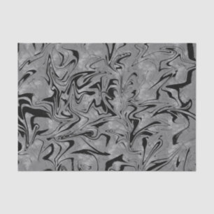 Silver Grey Black Elegant Glam Marble Swirl Party Tissue Paper