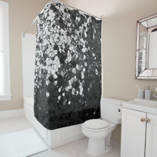 Silver Grey Black Glitter Glam #1 Shower Curtain
