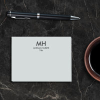 Silver Grey Black Minimal Clean Initials