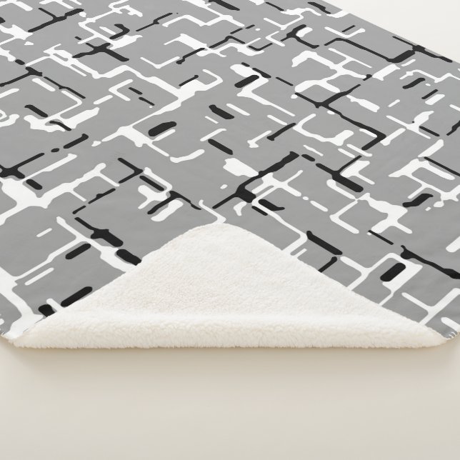 Silver Grey Black White Sherpa Blanket (3/4)