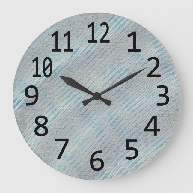 Silver Grey Blue Abstract Diagonal Lines Clocks (Front)