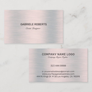 Silver grey brushed faux aluminium business card