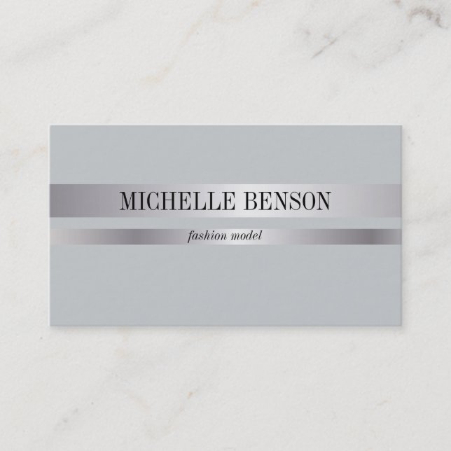 Silver & Grey Business Card (Front)