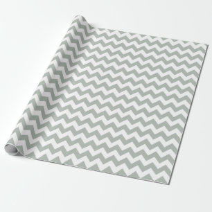Silver Grey Chevron Zigzag Wrapping Paper
