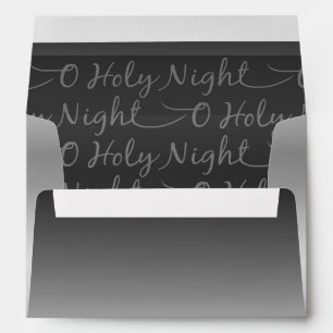 Silver Grey Colour Gradient Holy Night Christmas Envelopes