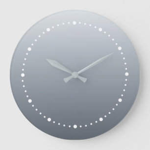 Silver Grey Deep to Light Tones Large Clock
