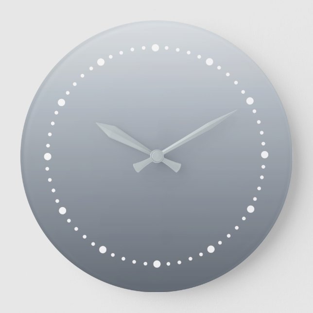 Silver Grey Deep to Light Tones Large Clock (Front)