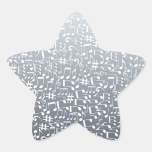 Silver Grey Deep to Light Tones Star Sticker