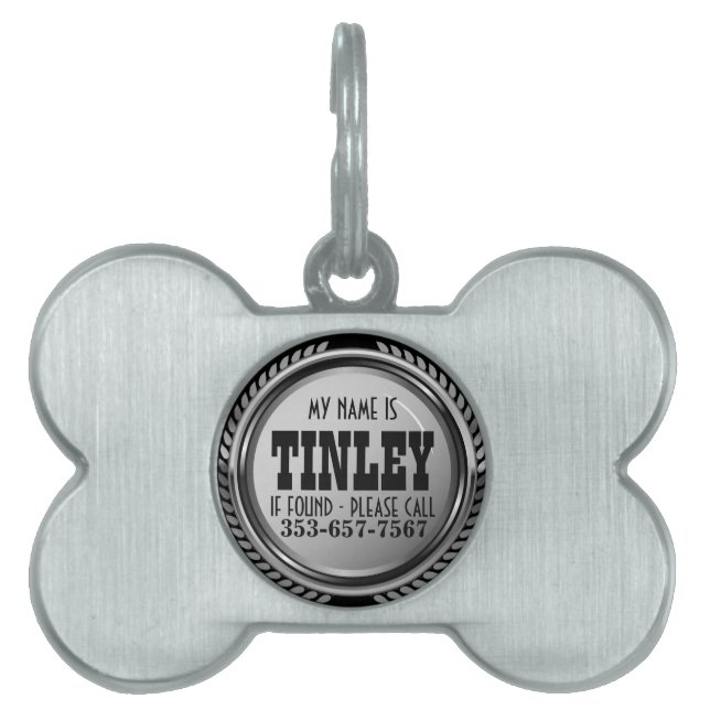 Silver Grey Design | DIY Name Pet ID Tag (Front)