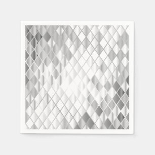 Silver Grey Diamond Pattern Luxury All Occasion Napkin
