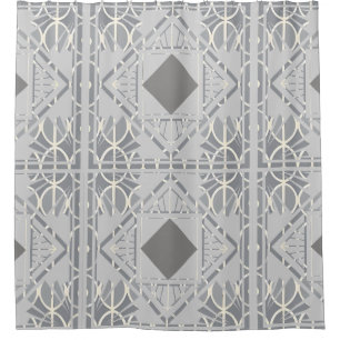 Silver Grey Diamond Shower Curtain