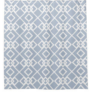Silver Grey Diamond Trellis Design Shower Curtain