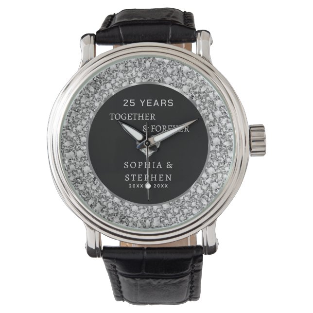 Silver- Grey Diamonds Anniversary  Watch (Front)