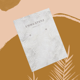 Silver Grey & Dusty Pink Palm Earring Display Card
