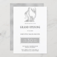 Silver grey elegant beauty salon grand opening