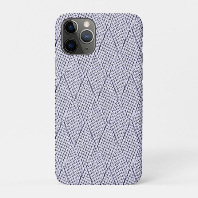 Silver Grey Faux Diamond Knit Pattern Case-Mate iPhone Case (Back)