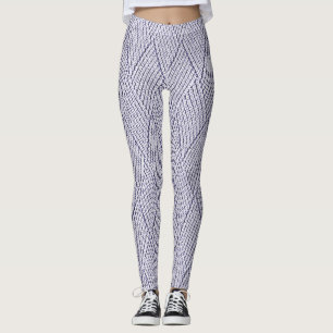 Silver Grey Faux Diamond Knit Pattern Leggings