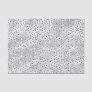 Silver Grey Faux Glitter Cheetah Spots Tissue Paper