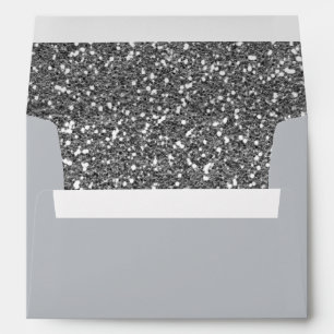 Silver Grey Faux Sparkles Background Texture Print Envelope