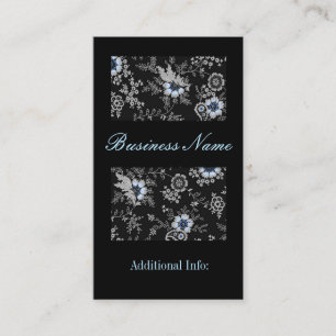 Silver Grey Floral Business Card 5