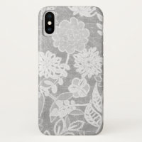 silver grey floral design