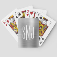 Silver Grey Foil Three Letter Monogram
