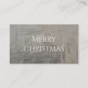 Silver Grey Foiled Fabric Look Business Card