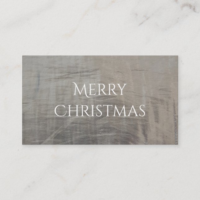 Silver Grey Foiled Fabric Look Business Card (Front)