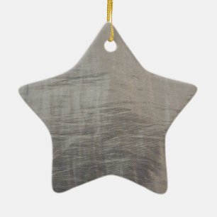 Silver Grey Foiled Fabric Look Ceramic Tree Decoration