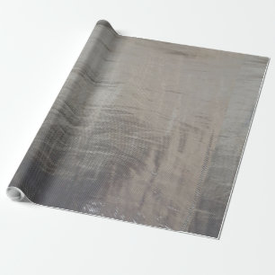 Silver Grey Foiled Fabric Look Wrapping Paper
