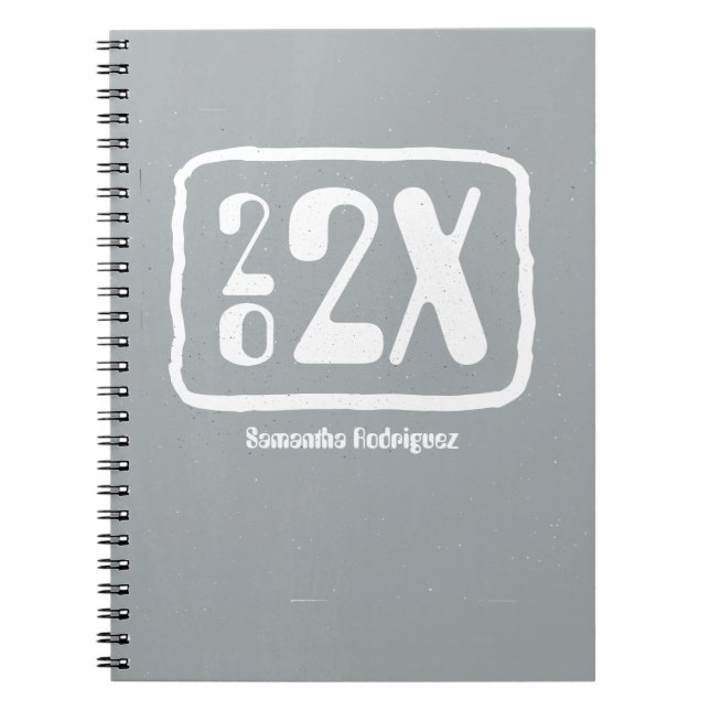 Silver Grey Funky Class Year Notebook (Front)