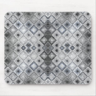 Silver & Grey Geometric Abstract Lattice Texture Mouse Pad