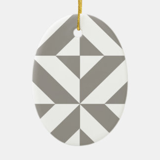 Silver Grey Geometric Art Deco Ceramic Tree Decoration