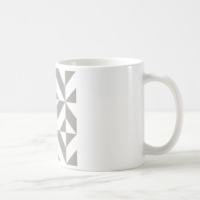 Silver Grey Geometric Art Deco Coffee Mug (Right)