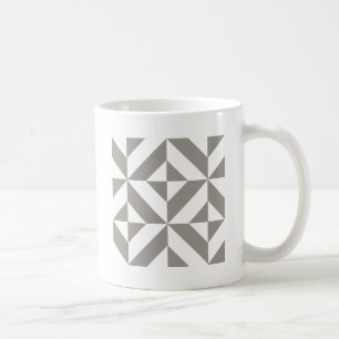 Silver Grey Geometric Art Deco Coffee Mug