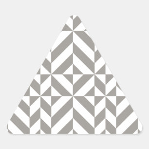 Silver Grey Geometric Art Deco Triangle Sticker