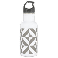 Silver Grey Geometric Deco Cube Pattern