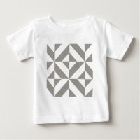Silver Grey Geometric Deco Cube Pattern
