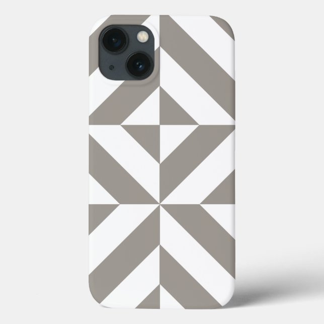 Silver Grey Geometric Deco Cube Pattern Case-Mate iPhone Case (Back)