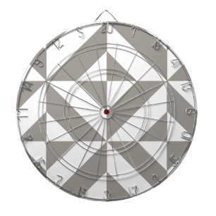 Silver Grey Geometric Deco Cube Pattern Dartboard