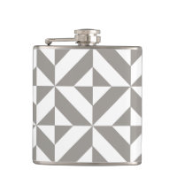 Silver Grey Geometric Deco Cube Pattern