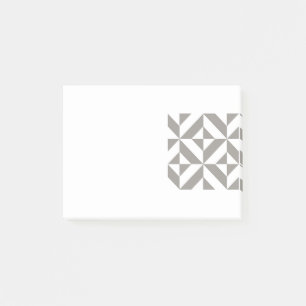 Silver Grey Geometric Deco Cube Pattern Post-it Notes
