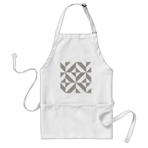 Silver Grey Geometric Deco Cube Pattern Standard Apron