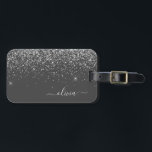 Silver Grey Girly Glitter Sparkle Monogram Name Luggage Tag<br><div class="desc">Silver and Grey (Grey) Sparkle Glitter Monogram Name and Initial Luggage Bag Tag. The Luggage Tag makes the perfect sweet 16 birthday,  wedding,  bridal shower,  baby shower or bachelorette party gift for someone decorating her room in style.</div>