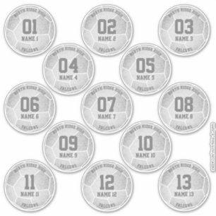 silver grey girly soccer birthday party favours