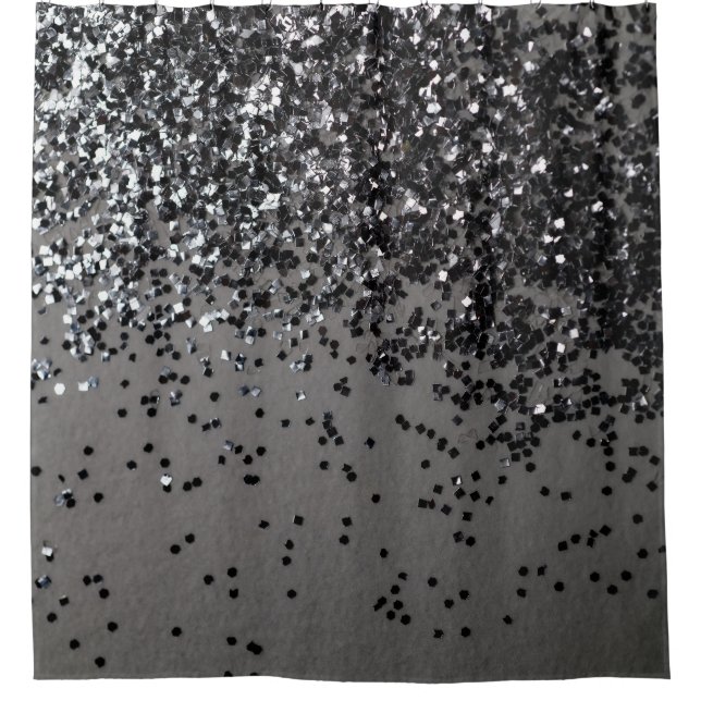 Silver Grey Glitter #4 (Faux Glitter) #shiny #art Shower Curtain (Front)